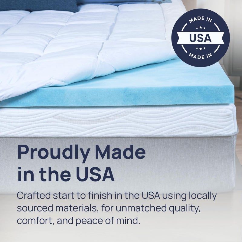 Sure2Sleep Gel Swirl Memory Foam Mattress Topper - 2 Inch, Pressure Relieving, Cooling Comfort - Made in The USA & CertiPUR-US Certified - Softens Firm Beds and Extends Mattress Life - Twin Size - Image 4